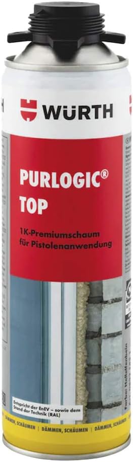 Würth PURLOGIC® Top 1K-Pistolenschaum – Montageschaum für Fenster, Türen und Bauanschlüsse